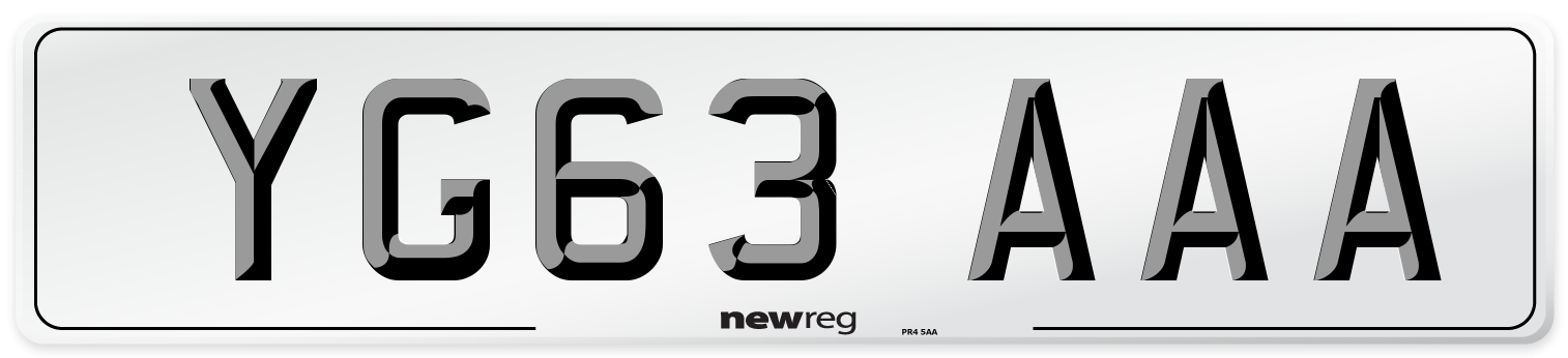 YG63 AAA Number Plate from New Reg